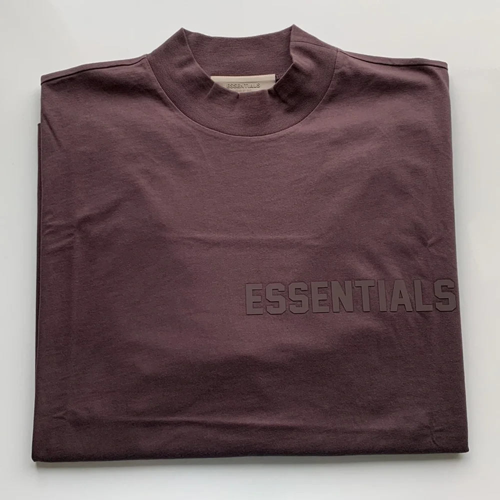 ESSENTIALS Plum Crewneck Long Sleeve Tee - Picture 2 of 12